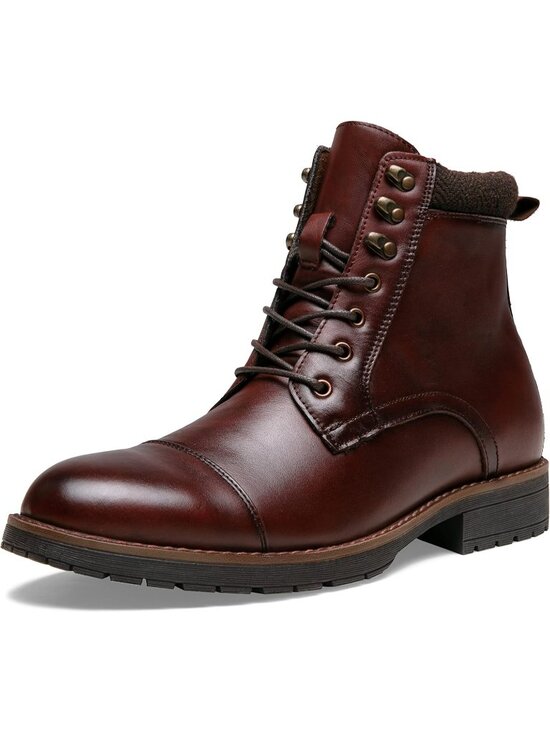 Men\'s Wine Red Boot Motorcycle Casual Boots for Men Zipper Fashion Chukka Boot